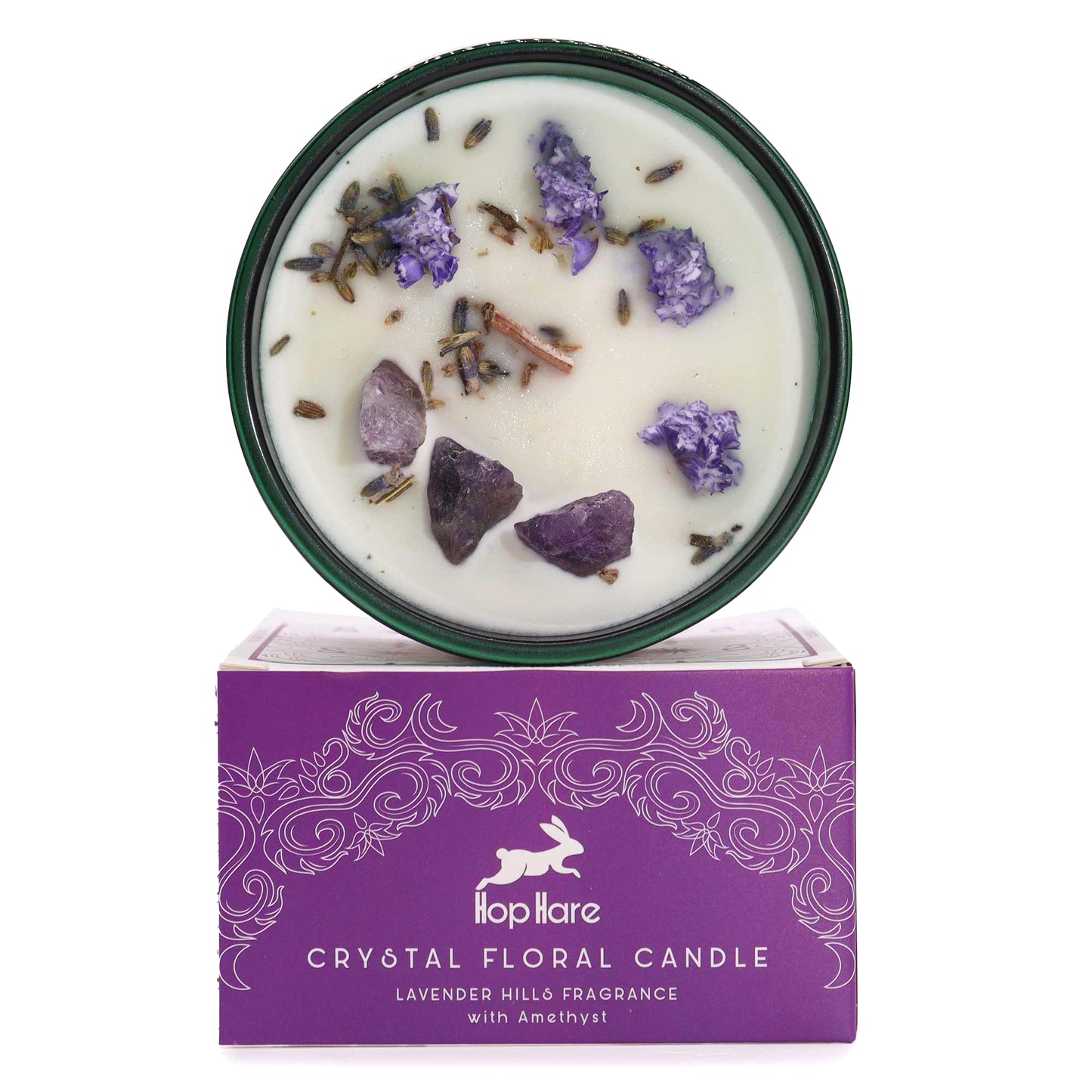 Bougie Magique en Cristal avec Fleurs et Gemmes de Hop Hare - La Lune