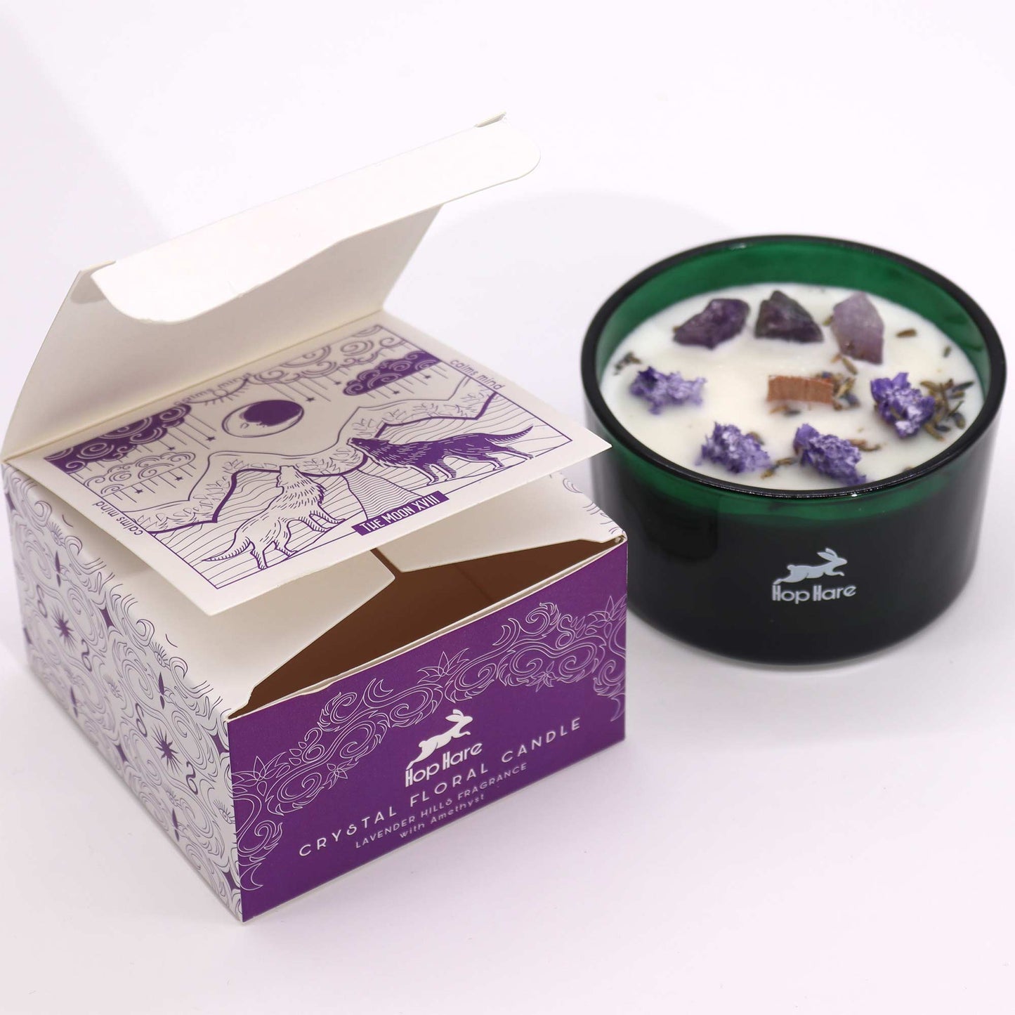 Bougie Magique en Cristal avec Fleurs et Gemmes de Hop Hare - La Lune