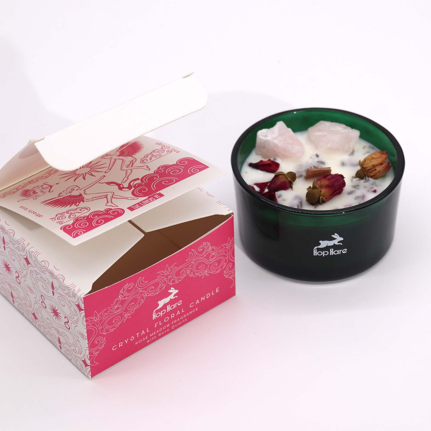 Bougie Magique en Cristal avec Fleurs et Gemmes de Hop Hare - Les Amoureux