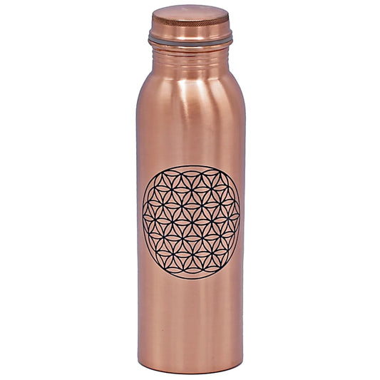 Bouteille en cuivre Fleur de Vie imprimée 750ml