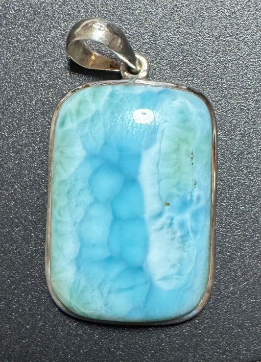 Pendentif en Argent 925 Larimar AA | 3,3x2,3 cm - 14,9g | Aromas Sacré