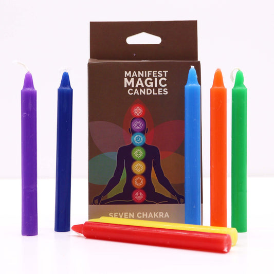 Sept bougies manifestes Chakra (pack de 7)