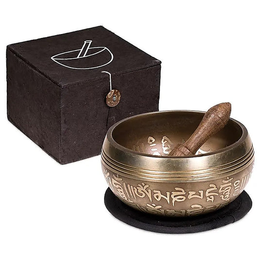 Bol chantant tibétain Om – Coffret cadeau noir