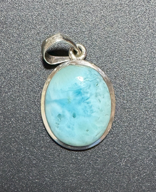 Pendentif en Argent 925 Larimar AA | 2,1x1,8cm - 4,9g | Aromas Sacré